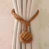 Correas para Cortinas Nuevas al por Mayor Transfronterizas Estilo Pastoral Campestre Algodón Tejido a Mano con Bola Colgante Hebilla para Cortinas Venta Directa de Fábrica