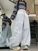 Pantalones de Chándal con Estampado de Letras Estilo Callejero Americano para Mujer, Otoño, Caída, Cintura Alta, Holgados, Rectos, Frescos, Modernos, Pierna Ancha