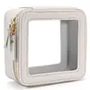 Bolsa de Cosméticos Transparente de PVC Personalizada Transfronteriza Colorida Pequeña Tejida de Fragancia Mini Cuadrada Neceser Bolso Simple para Cosméticos