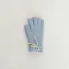 Guantes Coreanos para Niños Qiunan Invierno Lazo Guantes para Niñas Calientes para Pantalla Táctil Cinco Dedos Guantes para Bebé
