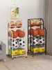 Estante de Armazenamento de Basquete para Jardim de Infância, Organizador de Futebol Indoor para Casa, Estante de Armazenamento de Bolas para Crianças, Móvel