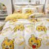 Nuevo engrosado lijado cuatro piezas dormitorio estudiantil tres piezas simple agradable a la piel funda de edredón sábanas ropa de cama al por mayor