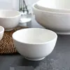 Tigela de Cerâmica Branca, Tigela de Porcelana Branca para Hotel, Tigela de Arroz Espessa Anti-Escaldante, Tigela Espessa de Porcelana