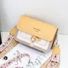 Bolso de Mujer con Tirantes Dobles de Hombro Bloques de Color Estilo Coreano 2025 Casual de Hombro Único Cruzado Bolso de Mano con Correa Ancha Bolso Cuadrado Pequeño Bloques de Color Versátil