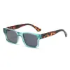Óculos de Sol Quadrados Nova Moda 2025 Masculino Anti-UV Estampa de Leopardo Armação Grande Feminino Tendência Atacado Transfronteiriço