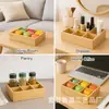 Caja de Almacenamiento Personalizada de Madera para Bolsas de Café Suministros de Almacenamiento de Escritorio Caja Pequeña para Guardar Artículos Varios Caja de Almacenamiento de Madera Maciza