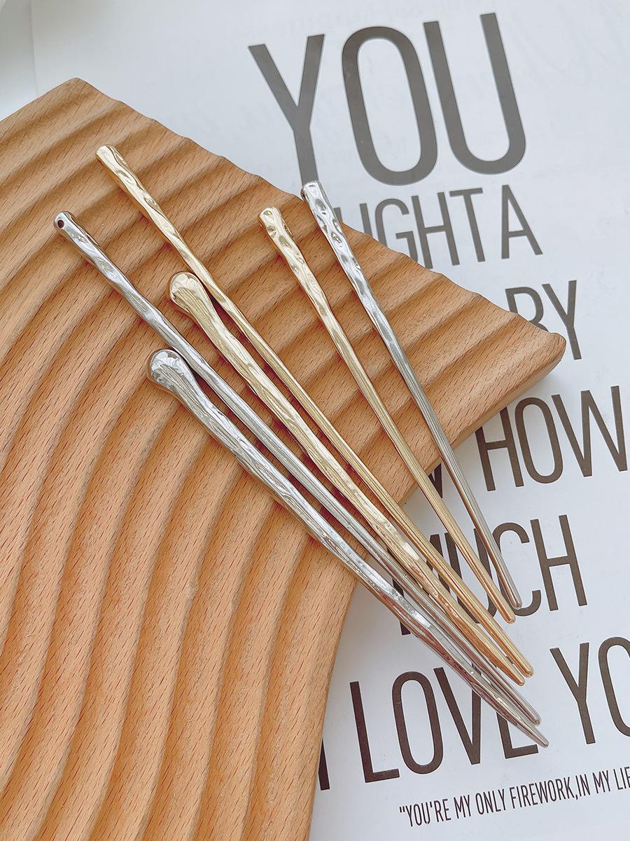 智贝主图_0简约金属一字发簪不规则艺术气质盘发簪子ins