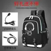 Mochila Luminosa para Aluno do Ensino Médio de Comércio Exterior, Mochila da Moda Repelente à Água de Grande Capacidade, Mochila Casual de Armazenamento para Viagem com USB
