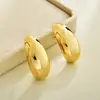 Brincos Longos Minimalistas Europeus e Americanos Lisos em Forma de Gota d'Água, Banhados a Ouro 18K, Geométricos, de Luxo Leve, High-End, Versáteis e Elegantes