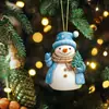 Boneco de Neve Acrílico Plano Transfronteiriço para Enfeite de Carro de Natal Venda Quente Artesanato para Árvore de Natal Decorações