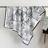 Bufanda de Pintura de Paisaje Guofeng Bufanda de Mapa de Moda Bufanda Cuadrada Grande de 90 cm Bufanda para la Cabeza de Seda Sarga Chal Elegante Versátil para Mujer