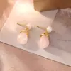 Pendientes Franceses Retro de Gota de Agua, Lujo Accesible y Sensación de Alta Gama, Pendientes de Perlas de Piedra Natural, Pendientes de Moda, Exquisitos y Versátiles