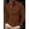Camisa Polo Masculina Manga Longa Lapela Slim Fit Amazon Europa Transfronteiriça Top