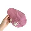 Gorra Retro de Estrellas al Estilo Americano para Mujer, Casual Británica, Sencilla, Combinable con Todo, Boina Pequeña, Sombrero de Pintor, Sombrero Newsboy