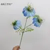 3 garfos 3 cabeças simulação Nigella Damascena Crisântemo Persa Flor de Seda Cerimônia de Casamento Salão de Casamento Caminho Arranjo de Flores Decoração Flor Falsa Material de Flor Artificial
