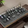 Jinweichuang gris microfibra reloj plano cabinet props stand mostrador ventana display props reloj pulsera display stand