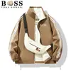 Explosiones Transfronterizas Moda Masculina Cuello Chaqueta de Doble Cara 2025 Primavera y Otoño Nueva Marca de Moda Top Juvenil Versátil
