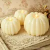 Velas de colores con forma de calabaza para Halloween transfronterizas, velas decorativas de resina de otoño para el hogar, adornos de linterna de calabaza simulada
