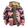 2023 transfronterizo nuevo camuflaje suelto con capucha y cremallera chaqueta acolchada de algodón abrigo para hombre para figura diy una generación de pelo