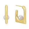 E0646 Aretes Estilo Francés Lujo Ligero Moda Geométricos Cuadrados Set Concha Cuentas Aretes para Mujer Latón Chapado en Oro Estilo Frío Combinan con Todo