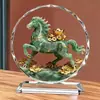 Adorno de Cristal del Año del Caballo: Riqueza Instantánea, Éxito, Fortuna, Nubes Propicias, Decoración Atractora de Riqueza para Fachada y Pasillo