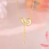 Colar Folu Borboleta em Prata Esterlina 925 Feminino Nicho Mori Cabacinha Fritillaria Corrente para Clavícula Design Criativo Pingente de Franja