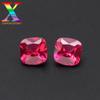 Fábrica Wuzhou Atacado 5# Corindo Vermelho Quadrado 4*4-8*8mm Pedra Solta de Corindo Rubi Sintético