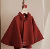 [En Stock y Envío Inmediato] Chal de Lana Rojo Chino + Chaleco con Pajarita Vestido Conjunto Francés de Dos Piezas para Atuendos Infantiles de Moda