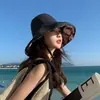 Chapéu Balde Atacado com Aba Larga, Chapéu de Sol, Versátil para Primavera e Outono, Ajustável, Estilo Japonês, Proteção Solar de Verão, Dupla Face, Estilo Coreano, Moderno