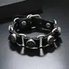 AliExpress Venda Quente Europeu e Americano Vintage Punk Pulseira de Couro Conectada Liga Cruz Joias Masculinas Pulseira de Couro Genuíno