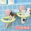 Cesta de almacenamiento de ventosa de tulipán para uso doméstico, cesta de almacenamiento de artículos de tocador de baño montada en la pared con gancho, estante de almacenamiento para tocador