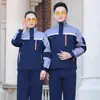 Traje de Algodão Puro Bloqueio de Cores Primavera e Outono Cinco Gerações para Homens e Mulheres, Roupa de Trabalho com Faixa Refletora de Oficina, Ombro em Bloco de Cores, Roupas de Proteção do Trabalho Resistentes ao Desgaste