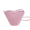 Bolsa Grande de Cuerda de Algodón de Verano, Bolso Tejido a Mano para Mujer, Bolso Cubo de Playa, Monedero para Teléfono Móvil, Bolso de Hombro Cruzado