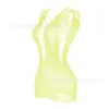 Lingerie Erótica de Comércio Exterior, Vestido Bodycon Sexy com Recortes, Vestido Fofo Transparente em Jacquard de Renda W092