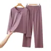 Conjunto Térmico Cálido para Mujer con Estampado Cepillado Nano, Polar Delgado, Lunares, Lazo, Lindo, Juvenil, Nuevo