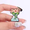 Broche de Planta em Vaso Desenho Animado Emblema de Metal Planta Verde Planta Cacto Decoração Bolsa Roupa Pingente