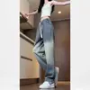 Venta al por mayor transfronteriza de jeans de mezclilla lavada, unisex, diseño degradado, estilo retro americano, corte recto, pantalones largos casuales de ajuste limpio