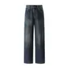 Nuevos Jeans de Algodón Rosa Mismo Estilo Modernos Retro Ajustados Delgado Forma de V Cintura Alta Rectos para Mujer 5028