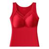 Chaleco térmico sin costuras sexy de cuello en V, copa fija de una sola pieza, transpirable y cómodo, chaleco térmico para usar por fuera, capa base interior