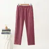 Novas calças xadrez de outono e inverno, com cintura elástica, corte solto, casuais, modeladoras e quentes, com forro de fleece adicional para maior aquecimento, adequadas para usar em casa