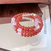 Festival de Invierno 2026 Año del Caballo Pulsera de Cristal de Ágata Roja Natural Pulsera de Alta Gama de Buena Suerte para Mujeres Regalo