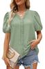 2023 Amazon Europa y Estados Unidos verano nuevo costura de encaje lunares manga corta camisa top para mujer ropa de mujer transfronteriza