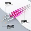 Paquete de Tres Bolígrafos de Uñas Láser con Gradiente Rosa de Línea de Tira Set de Bolígrafos de Uñas para Dibujar Líneas de Tira y Detalle