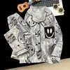 Nuevo Estilo de Primavera y Otoño para Niñas, Manga Larga, Pantalón Largo, Dibujos Animados, Ropa de Casa Cómoda con Cuello de Muñeca y Diseño de Algodón Nube, Conjunto Padre-Hijo