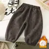 Calças de Inverno para Meninos e Meninas Infantil Calças Forradas com Lã Calças Infantis Novas Calças Quentes Roupa Infantil Roupa Externa Espessada