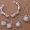 Joyería de plata 925 traje plateado coreano de alta gama pulsera collar aretes anillo renxing joyería de comercio exterior al por mayor