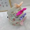 Diadema Linda con Lazo para Niñas Tela Coreana Flor Oso Diadema de Ala Ancha Diadema para Niña Pequeña Accesorios para el Cabello de Niñas
