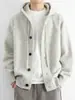 Chaqueta Cardigan de Punto con Capucha para Hombre, Nuevo Estilo Otoño 2026, Chaqueta Suéter Casual Holgada de Alta Gama