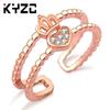 Cross Border AliExpress ebay Japonês e Coreano Aberto Ajustável Coroa Anel Noiva Casamento Anel de Casamento de Ouro Rosa