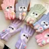 Guantes infantiles estrella Delu lindos de dibujos animados con forro polar engrosados cálidos otoño e invierno niños medianos y grandes estudiantes para montar anticongelante dedo